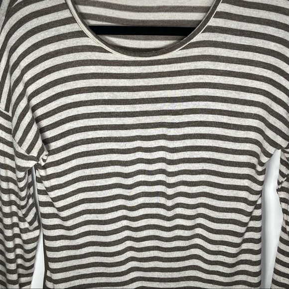 Potter’s Pot Striped Long Sleeve Shirt Suede Zip Back Small - Picture 7 of 7